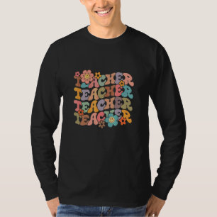 Blumiges Retro-Lehrer-Gänseblümchen Buntes Retro-G T-Shirt