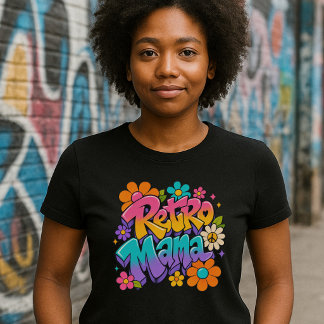 Blumiges Retro Mama T-Shirt