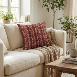Blumiges rustikales geometrisches botanisches Boho Kissen