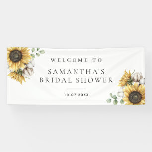 Blumiges Sonnenblumen Sommer Hochzeitsbrause (or m Banner