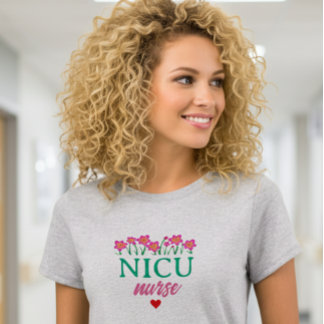 Blumiges T-Shirt für NICU-Krankenschwestern