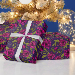 Blumiges Trendiges Elegantes Modernes Geschenkpapi Geschenkpapier