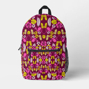 Blumiges Tropenfrucht-Muster Bedruckter Rucksack