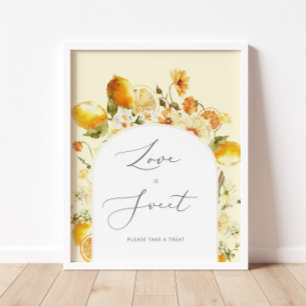 Blumiges Zitronenliebe ist süß Poster