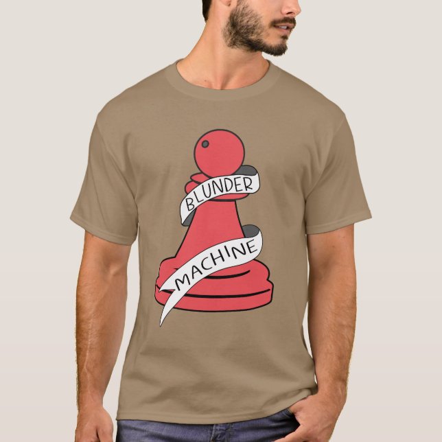 Blunder Machine Funny Schach T-Shirt (Vorderseite)