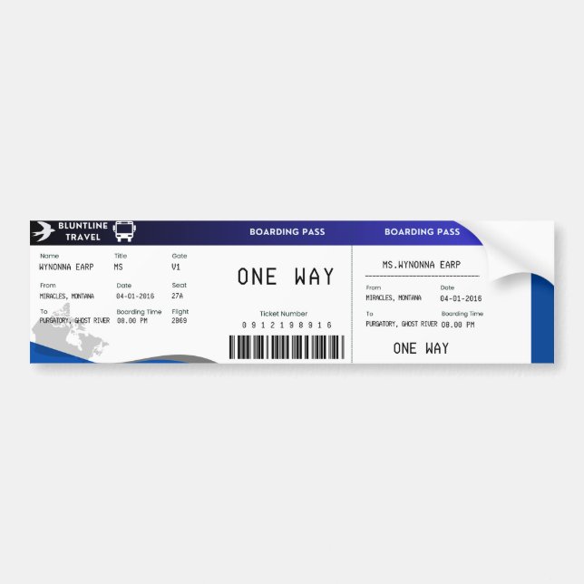 Bluntline-Boarding-Pass (S1E1) Autoaufkleber (Vorne)