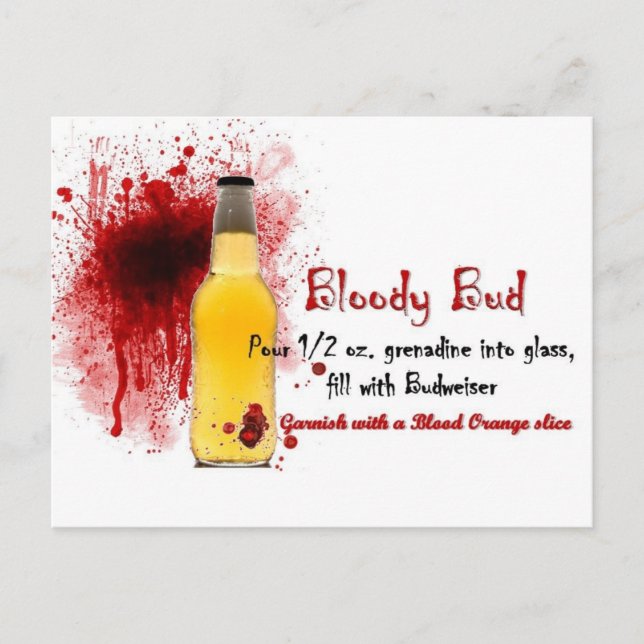 Bluody Bud Drink Rezept Postkarte (Vorderseite)