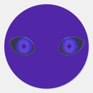 Blurple Very Evil Eyes Runder Aufkleber