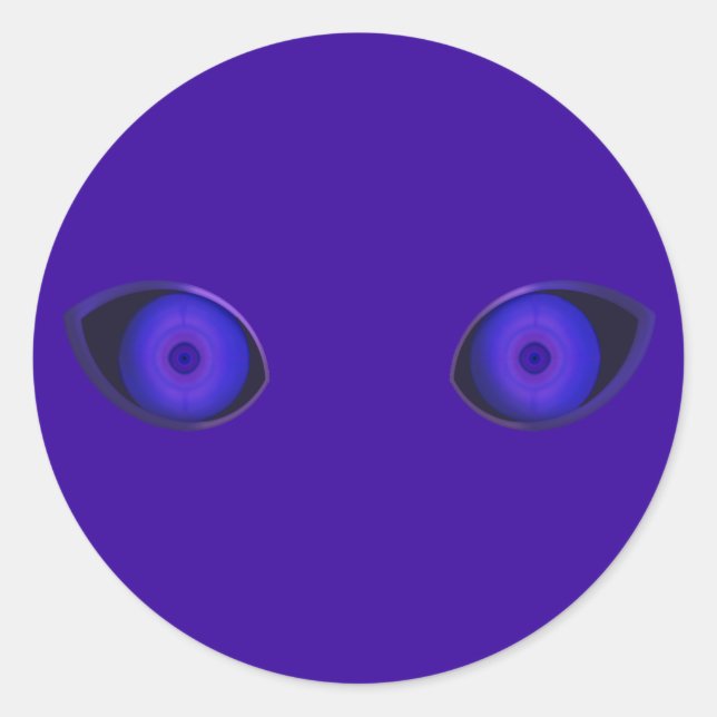 Blurple Very Evil Eyes Runder Aufkleber (Vorderseite)