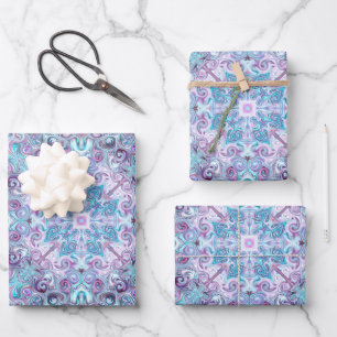 Blurple-Wirbel Geschenkpapier Set