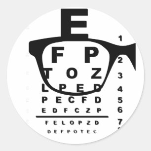 Blurr Eye Test Chart Runder Aufkleber
