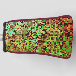 Blurred green and brown small squares or tiles golf headcover