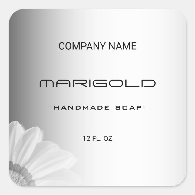 Blurred Grey Background Blurred Gerbera Blume Quadratischer Aufkleber (Vorderseite)