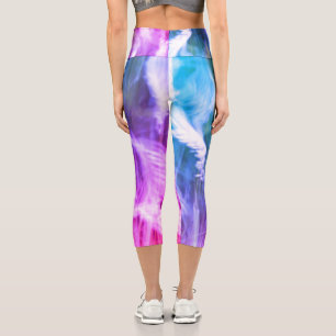 Blurred Motion Grass Natur Abstrakt Lila Rosa Capri Leggings