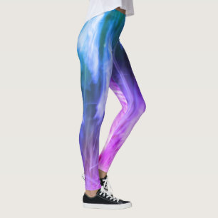 Blurred Motion Grass Natur Abstrakt Lila Rosa Leggings