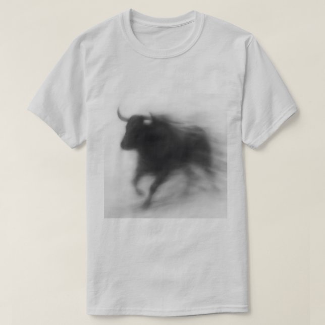 Blurry Bull - Motion & Power Abstrakt Art T-Shirt (Design vorne)
