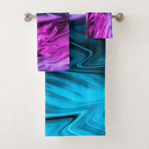 Blurter Hintergrund modische Farbe und Blau Badhandtuch Set