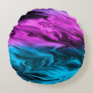 Blurter Hintergrund modische Farbe und Blau Rundes Kissen