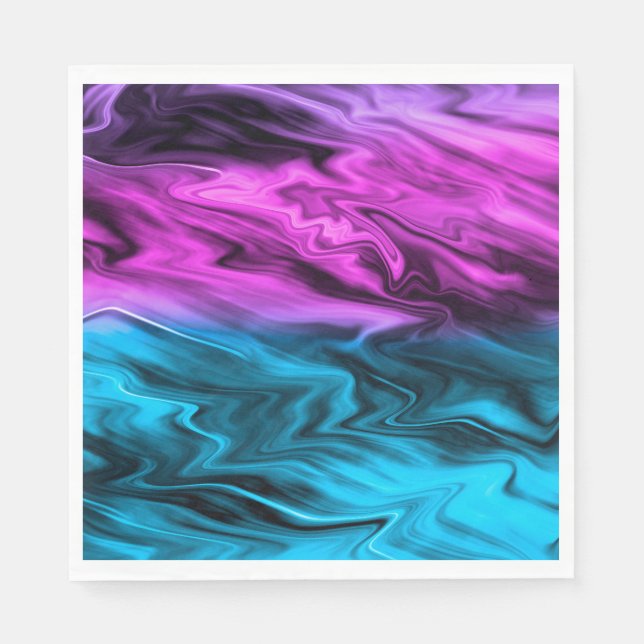 Blurter Hintergrund modische Farbe und Blau Serviette (Vorderseite)