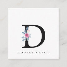 BLUSBLAU BLUE FLORAL ALPHABETS NAME LETTER D