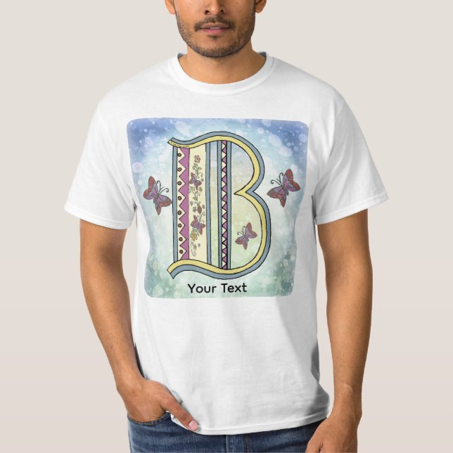 Bluse mit floralem Monogramm B T-Shirt (Vorderseite)