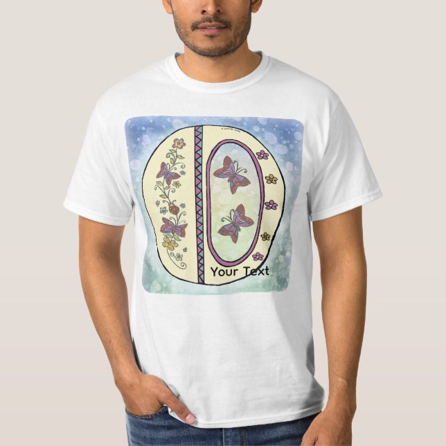 Bluse mit floralem Monogramm O T-Shirt (Vorderseite)