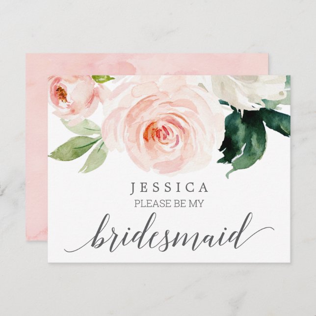 Blusende Blüten werden Sie meine Bridesmaid-Karte  Einladung (Vorne/Hinten)
