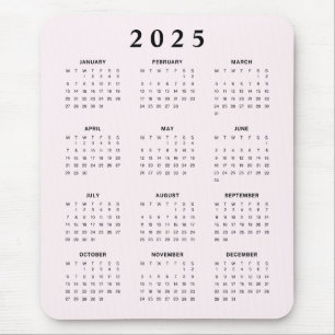 Blush 2025 Monatskalender Mousepad