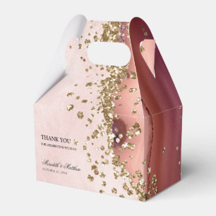 Blush Agate Hochzeit von Gold Glitzer Geschenkschachtel