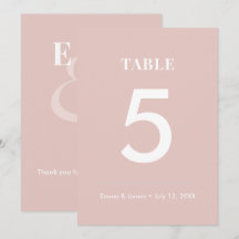 Blush Ampersand Hochzeit | Moderne Tischnummer