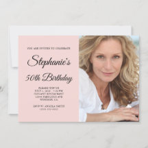 Blush and Black Elegant Script 50. Geburtstag Foto