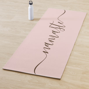 Blush and Dark Brown Elegante Swash Namaste Yogamatte