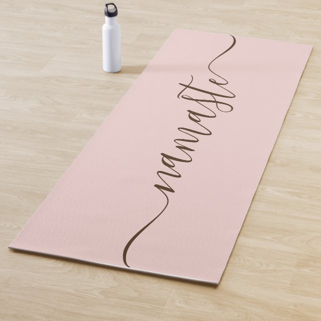 Blush and Dark Brown Elegante Swash Namaste Yogamatte (Beispiel)