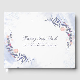 Blush and Dusty Blue Floral Wedding Gästebuch