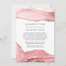 Blush and Gold Agate Reduced Wedding Guest List