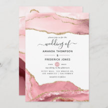 Blush and Gold Agate Wedding