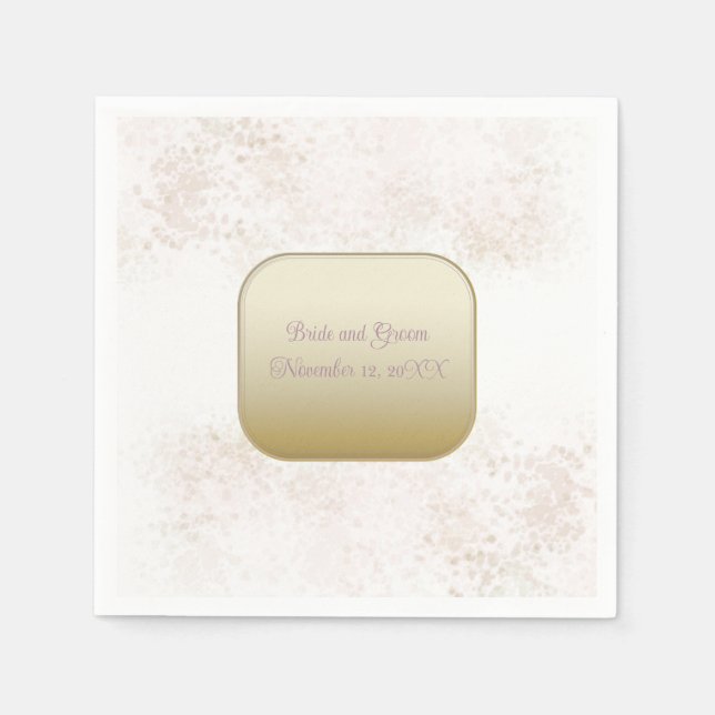 Blush and Gold Elegante Wedding Napkin Serviette (Vorderseite)