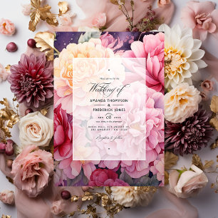 Blush and Gold Floral Wedding Einladung