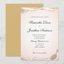 Blush and Gold Glitzer Agate Elegantes Hochzeitsfe