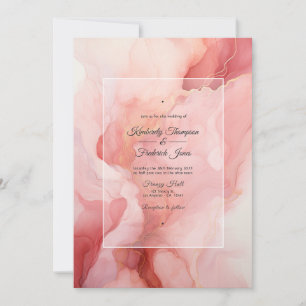 Blush and Gold Ink Wedding Einladung