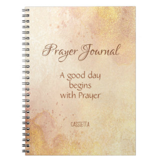 Blush and Gold Splashes Bibel Personalisiertes Geb Notizblock