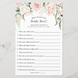 Blush and Greenery Wer das beste Spiel der Braut k