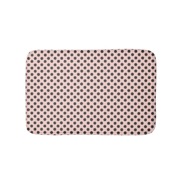 Blush and Grey Polka Dot Bath Mat Badematte (Vorderseite)