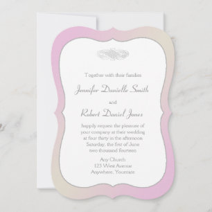 Blush and Grey Romantic Wedding Einladung