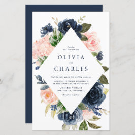 Blush and Navy Floral Frame Weditation