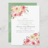 Blush and Sage Wassercolor Bridesmaids Luncheon