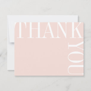 Blush and White Modern Large Text Vielen Dank. Dankeskarte