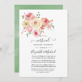Blush and Yellow Pastel Virtual Wedding Einladung