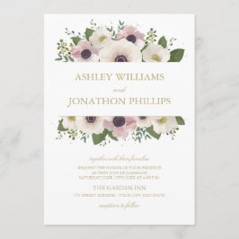 Blush Anemone Bouquet Einladung zur Hochzeit