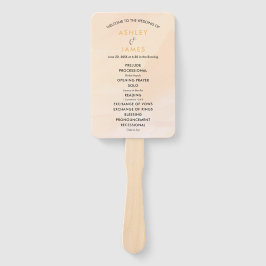 Blush Apricot Hochzeitsprogramm Lüfter, weiche Pfi Fächer